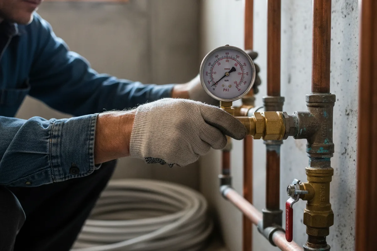 Pressure testing a repaired line during Water Line Repair in Stephensport